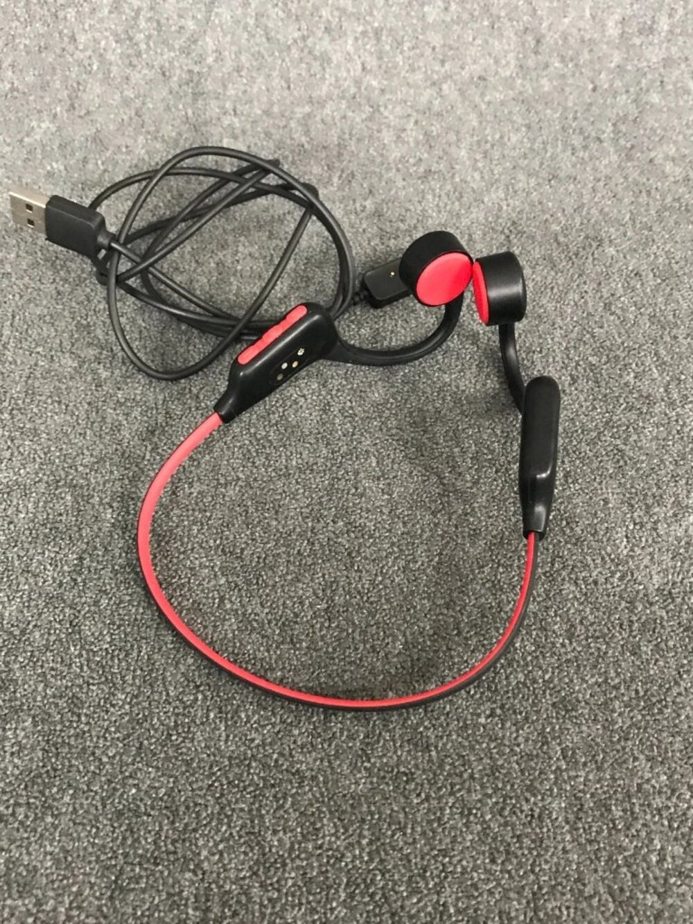MZYMI Red X6 Wireless Bone Conduction Headphones Bluetooth + Charging Cable